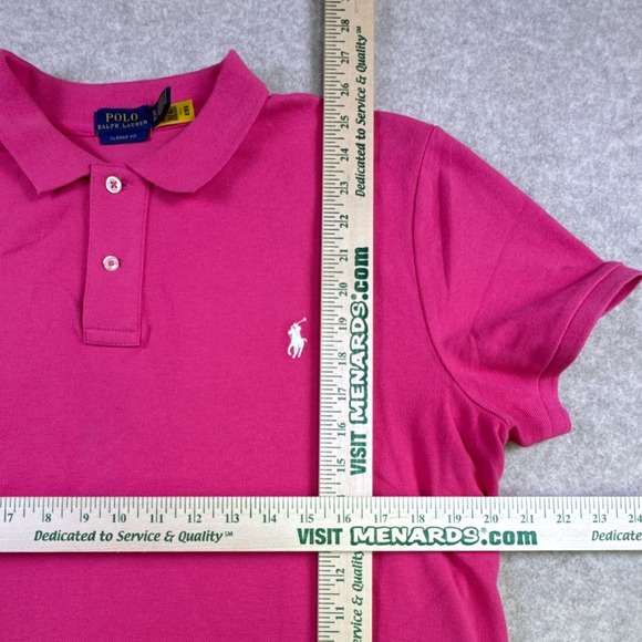 Polo Ralph Lauren Women Pink Classic Fit Short Sleeve Polo Shirt XL - Picture 6 of 6